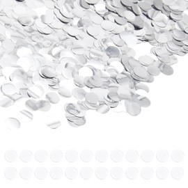 Yosawa 50g/1.76oz Foil Confetti Round Table Confetti Glitter Shiny Confetti for Table Wedding Party Balloons Deco(C/ZXY/Silver)