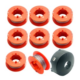 F016800175 Strimmer Spool Line Diameter 1.6 mm 8 m for Bosch Art 23 26 30 Combitrim Easytrim Spool and Line Strimmer Wire Replacement, Grass Trimmer Spool Lawn with F016L71088 Cover (8 Pools + 1
