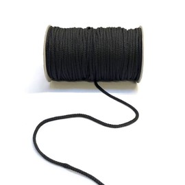 4mm Polyester Cord Soft Strong Drawstring Piping Laces Hoodie Joggers String Lanyard Crafts (Black, 10 Metres)