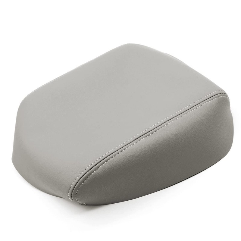 Priprilod Gray Leather Armrest Center Console Lid Replacement Cover Compatible