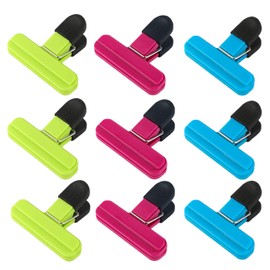 Netume Bag Clips, Pack of 9 Large Plastic Sealing Clips for Bags, Colour Bags Clips/Closure Clips, Clips for Opened Snack Bags, Coffee, Protect Against Odour Loss, Keep Fresh