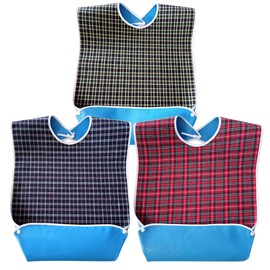 Iikuru y861 Set of 3 Meal Aprons, Nursing Care, Men's, Nursing Apron, Women's, Nursing Care, Bib, Elderly, Eating Apron, Adult, Elderly, Respect for the Aged Day, Gift, blue