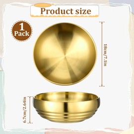 EupHHonycs Decorative Bowl Large Gold Bowl 7.4 Inch Key Holder Bowl Stainless Steel Catch All Bowl for Home Decor Entryway and Dining Table