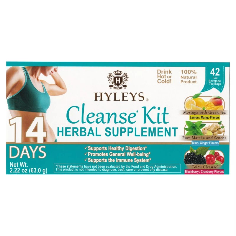 HYLEYS 14 DAYS CLEAN KIT HERBAL SUPPLEMENT SUPPORTS HEALTHY DIGESTION