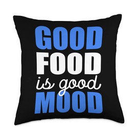 Food is mood Moody and Foodie Throw Pillow, 18x18, Multicolor