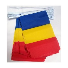 AZ FLAG - Flag Chain Romania 4 Metres with 20 Flags - 15 x 10 cm - Romanian Garland Flag Chain 10 x 15 cm