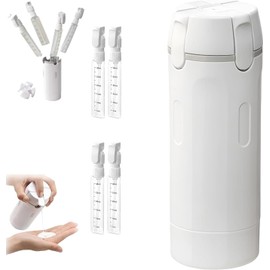 Dispensador De Viaje 4 en 1, Leak Proof & Refillable Toiletry Containers with Scale Labels for Shampoo, Bote con Separación de Shampoo Crema Jabón Cabello Para Viaje. (Blanco)