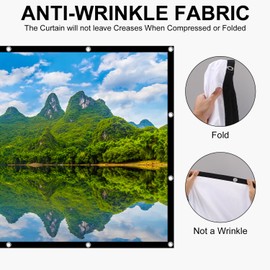 Zhufas Projection Screen, 100 Inch Projector for Indoor and Outdoor Screens, 16:9 HD 4K Foldable Portable Projection Screen, Projector Screens for Camping and Home Cinema