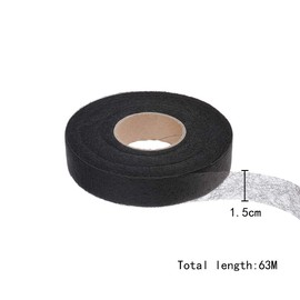 WELANE Hemming Tape, 140yd Black & White Iron on Fabric Tape for Pants Clothes Jeans (2cm x 70yd/Roll)