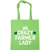 Hippowarehouse Crazy farmer lady Tote Shopping Gym Beach Bag 42cm x38cm, 10 litres
