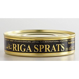 Latvian Smoked Riga Sprats in Oil 5.6 Oz. Tin Pack of 24