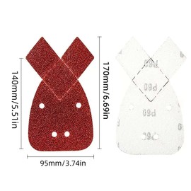 50pcs 40 Grit Sanding Sheets for Black and Decker Mouse Sanders,4 Holes Hook and Loop Mouse Sander Pads,with Additional 2 Replacement Tips,Palm Detail Sander Sandpaper,Sanding Pads