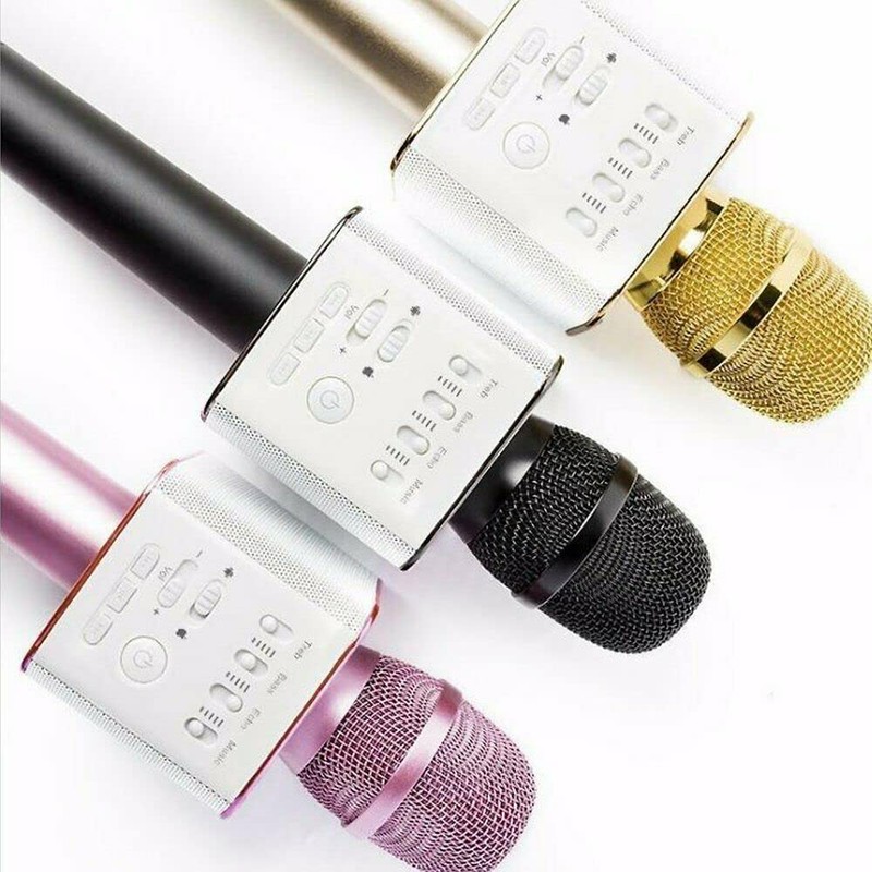 Karaoke Microphone Q9 Wireless Bluetooth Speaker Handheld Mic USB Player