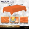 Amcrate Rectangular Plastic Orange Reusable Tablecloth Cover - Ideal for