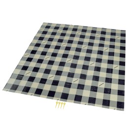 Captain Stag UB-3062 Picnic Sheet, Mat, Cushion Picnic Sheet, 70.9 x 70.9 inches (180 x 180 cm), 0.04 inches (1 mm) Thick, Approx. 2 Tatami Mats, Storage Bag Included, 4 Pins Included, Checkered