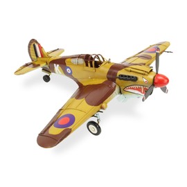 Homeroots 6" Yellow and Brown Metal Hand Painted 1941's P-40 Fighter Model Airplane