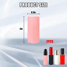 AUCELI Car Chapstick Holder, 2PCS Silicone Vehicles Upright Lip Balm Mount with Adhesive Tape, Fun Automotive Interior Lipsticks Decorations for Women Girls, Universal for SUV, Truck, RV (Pink)