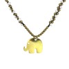 Elephant of Prosperity Interlacing Cultured Freshwater Pearl Brass Pendant Necklace