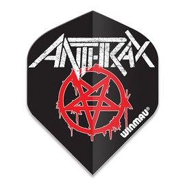 WINMAU Rock Legends Anthrax Logo Rhino Extra Thick Dart Flights - 1 Set per Pack (Total 3 Flights)