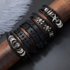 Gleamart Pack of 2 Men's Women's Leather Bracelets Braided Wrist