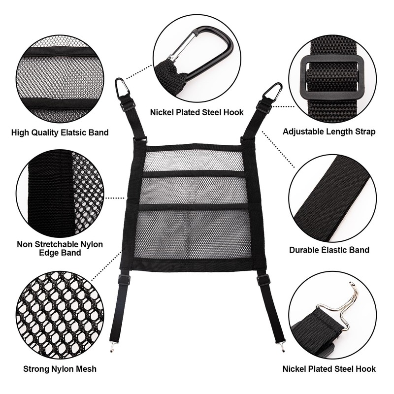3 Layer Car Mesh Organizer Between Front Seat Backseat Mesh