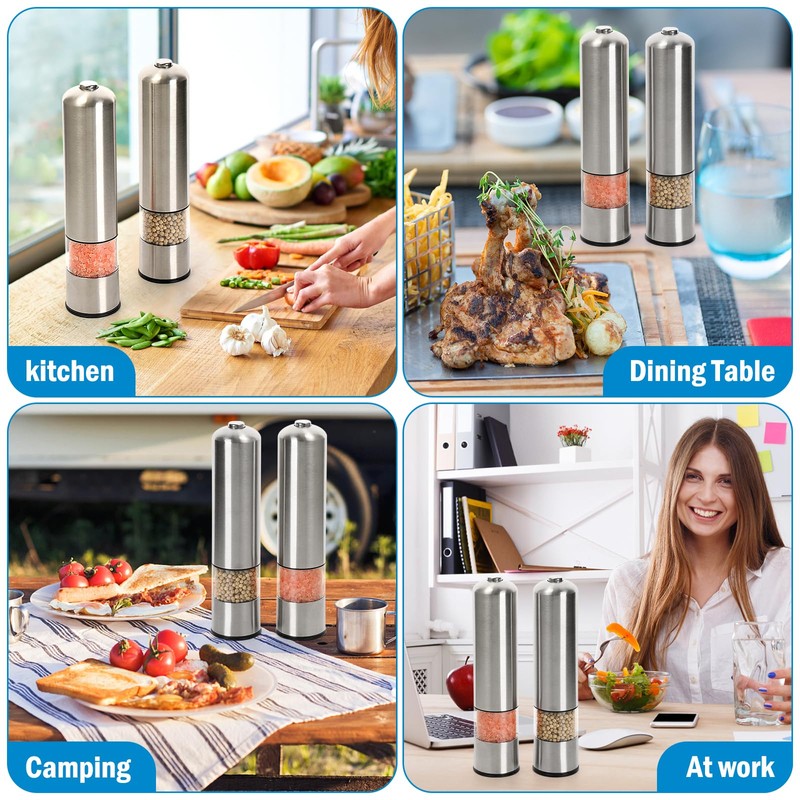 Accmor Electric Salt and Pepper Grinder Set, Automatic Salt Pepper