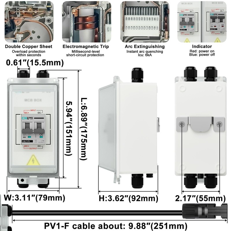 CNLONQ IP66 Solar PV Disconnect Switch 30A 1000V DC with