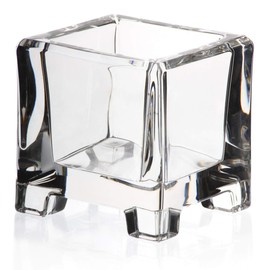 CRISTALICA Teelichthalter Votivkerzenhalter Würfel Kristall-Glas 8cm