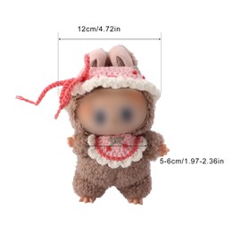 Doll Accessories Set, Stylish Handcrafted Crochet Cherry Hat & Adorable Bib Practical Accessories Set Suitable for Doll Outfit Clothes Dressing and Displaying