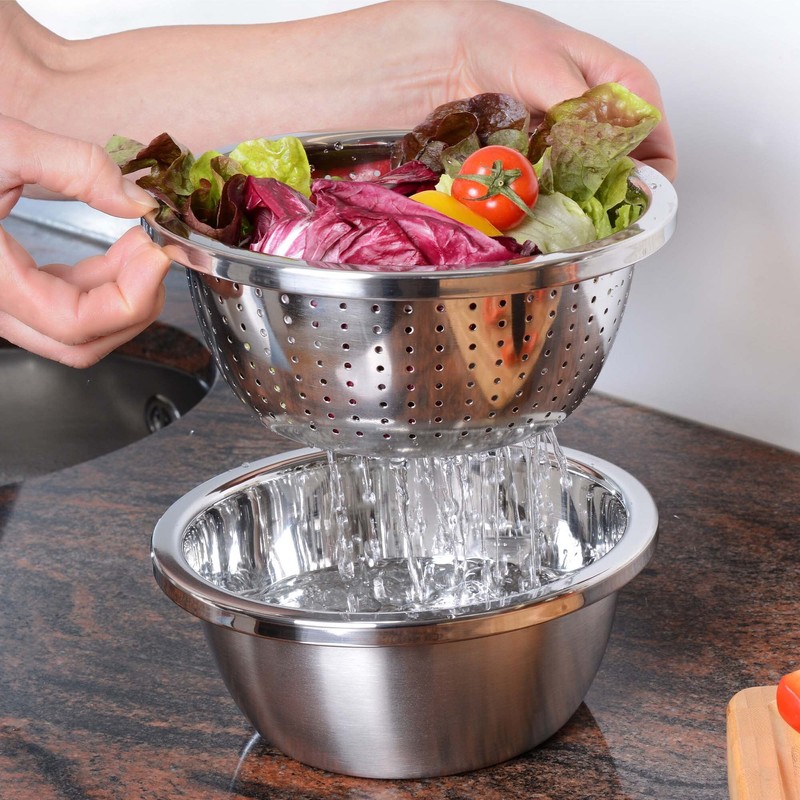 GRÄWE Colander and Bowl Set, Diameter 20 cm, 2 Pieces,