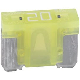 Bussmann BP/ATM-20LP-RP Yellow ATM Low-Profile 20 Amp Fast-Acting Automotive Mini Blade Fuses - 5 per Card