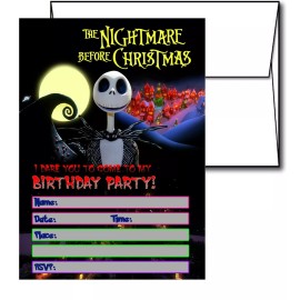 Crafting Mania LLC 12 Nightmare Before Christmas Invitation Cards (12 White Envelops Included) #1