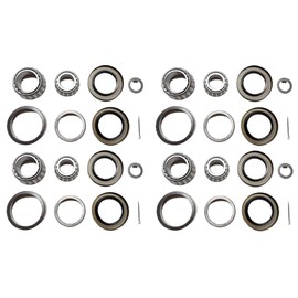 (Set of 4) WESTERNPRIME Trailer Hub Wheel Bearing Kit 25580 14125A Double Lip Grease Seals 10-36 2.250'' I.D. and 10-10 2.125'' I.D. for 7000 lb. Tandem Axles