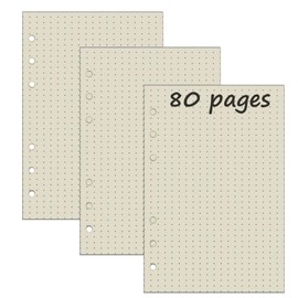 3 Packs A5 Dotted Refill Paper, 6 Hole Filler Inserts Loose Leaf Paper 240 Sheets for Scrapbooks Journals Painting Diary