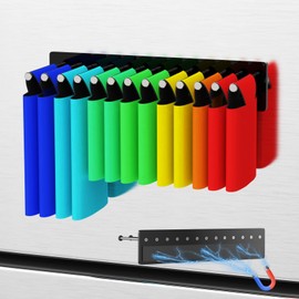 NiHome Magnetic Beer Sleeve Holder for Refrigerator, Easy Installation Thermocooler Organizer, Durable Acrylic & Stainless Steel for Kitchen or Bar, Multi-Use Storage for Bottle Caps & Openers (Small)