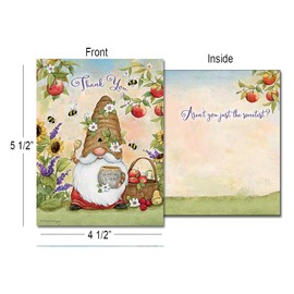 Leanin' Tree, Garden Gnomes, Birthday Cards, Thank You Cards, Thinking of You Cards, Friendship Cards (12 Assorted Cards, 12 Colorful Envelopes)