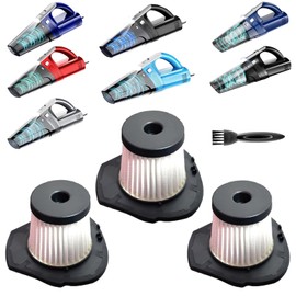 3pack Hepa Filters Replacement Compatible with Drecell VC008C Car Vacuum, Washable Filters Works on SAKOLD Handheld Vacuum Cordless VC008 (Vac isn't included)