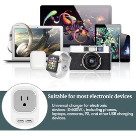 Mapambo Voltage Converter US to Europe Travel: International Universal Travel Adapter with Fast Charging 2 USB-A 2 USB-C Port Worldwide Power Converters Plug Combo for Spain Italy