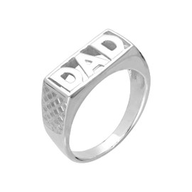 Sterling Silver Dad Ring Size V