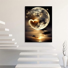 NDNXYXGS DIY Moonlight Diamond Art Kits for Adults,5D Moon Diamond Painting Kit for Beginner,Full Round Gem Art Paint by Diamond for Home Wall Decor,Gift for Woman.(Moonlight)