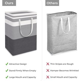 SunBlue : 75L Large Collapsible Laundry Hamper - Convenient Handles, Water-Resistant Design - Versatile Storage Solution for Clothes, Toys, and More 【2 PACK】