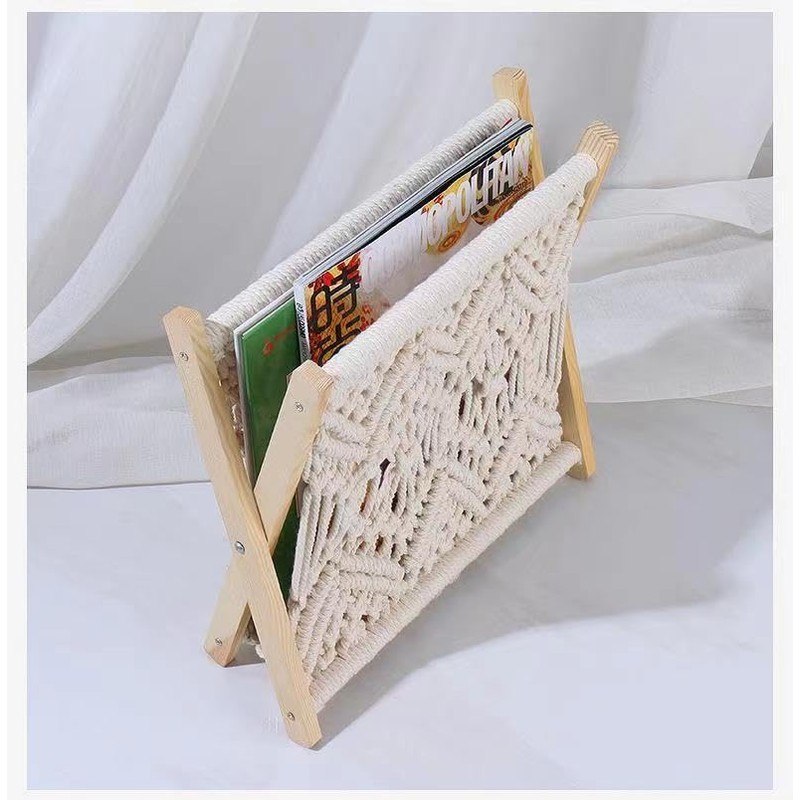 LIKEUDO Nordic Wind Cotton Rope Woven Magazine Rack - Boho