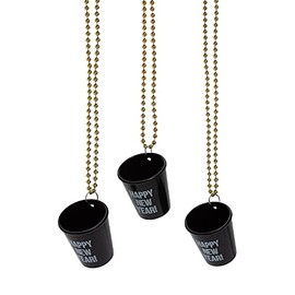 Fun Express Happy New Year Shot Glass Bead Necklaces - Jewelry - 12 Pieces