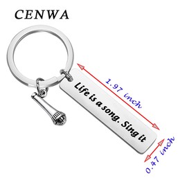 CENWA Music Lovers Gift Life is A Song Sing It Keychain Graduation Gift Enjoy Life Inspirational Quote Gift for Musician (Life is a Song K)
