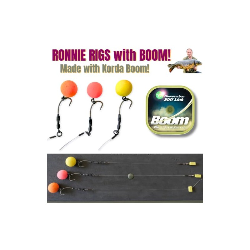 EUROKAN TACKLE 3 x Ronnie Rigs with BOOM - Ready