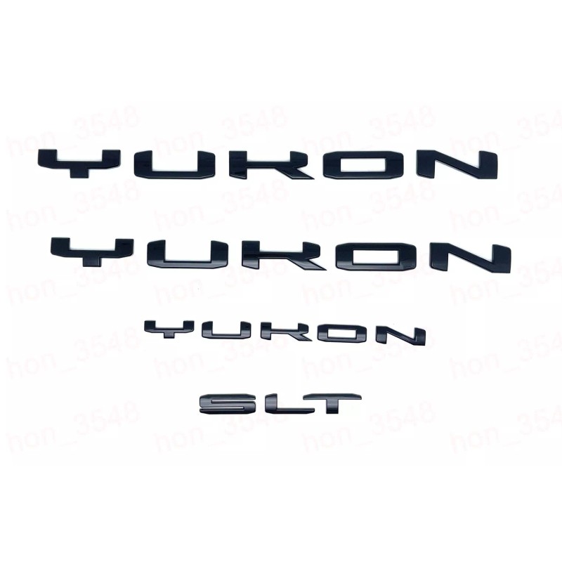 GMC Gloss Black Door Rear SLT Yukon Emblems Letters 2021-2024