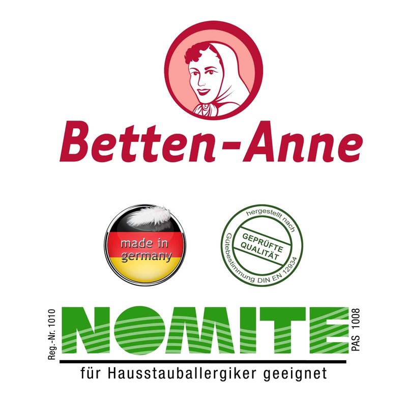 Betten-Anne Pillow 40 x 80 cm 100% White German Goose