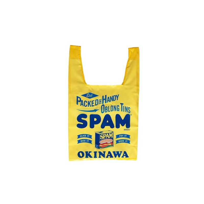 SPAM OKINAWA Eco Bag, Tote Bag, Lightweight, Yellow, Blue, White,
