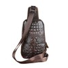 Hebetag Crocodile Genuine Leather Sling Bag Backpack for Men Travel