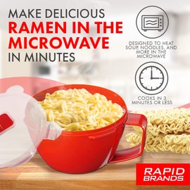 Rapid Plastic Noodle/Soup Bowl | Microwave Soup & Noodles in Minutes | Perfect for Dorm, Small Kitchen, or Office | Dishwasher-Safe, Microwaveable, & BPA-Free